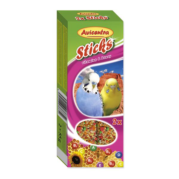 Avicentra Tyčinky pro andulky s vitamíny a medem 2x55g