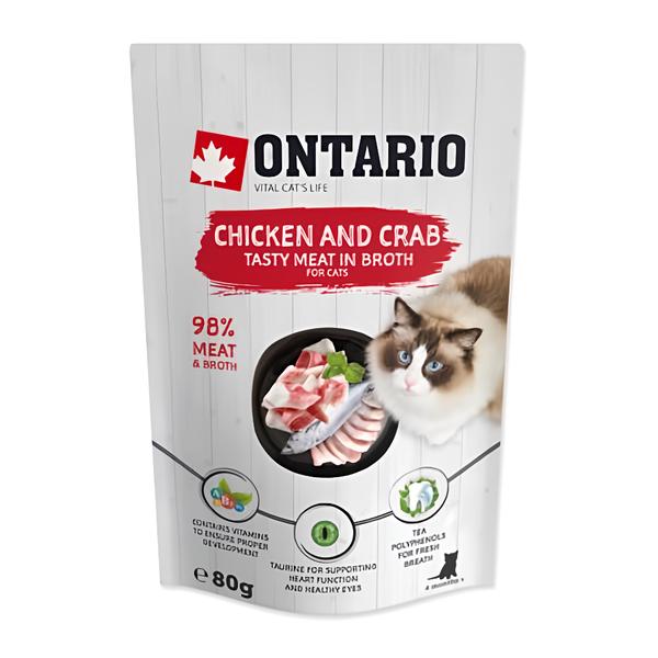 Ontario Kapsička pro kočky - kuřecí a krab ve vývaru