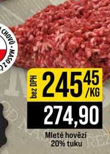Mleté hovězí 20% tuku 1kg