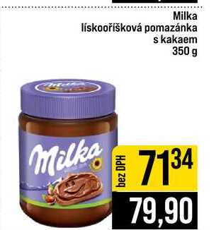 Milka lískooříšková pomazánka s kakaem 350 g