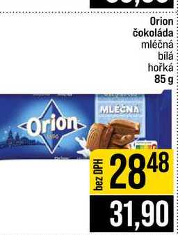 Orion čokoláda mléčná bílá hořká 85 g 