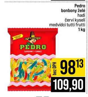 Pedro bonbony želé hadi červi kyselí medvídci tutti frutti 1kg