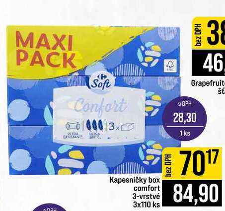 Kapesníčky box comfort 3-vrstvé 3x110 ks