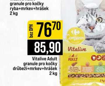 Vitalive Adult granule pro kočky drůbeží+mrkev+hrášek 2 kg 