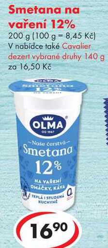 Smetana na vaření 12%, 200 g