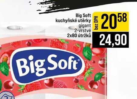 Big Soft kuchyňské utěrky gigant 2-vrstvé 2x80 útržků 