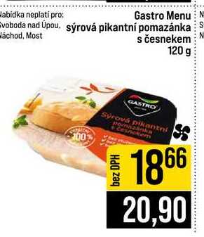 Gastro Menu Syrová pikantní pomazánka s česnekem 120g