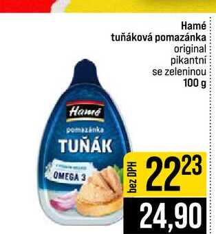 Hamé tuňáková pomazánka original pikantní se zeleninou 100 g 
