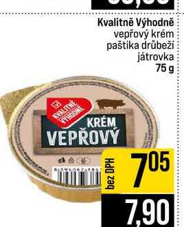 Kvalitně Výhodně vepřový krém paštika drůbeží játrovka 75 g 