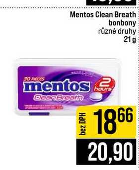 Mentos Clean Breath bonbony různé druhy 21g
