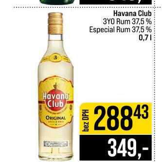 Havana Club 3YO Rum 37,5% Especial Rum 37,5% 0,7l