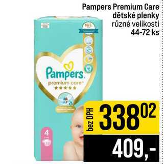 Pampers Premium Care dětské plenky různé velikosti 44-72 ks