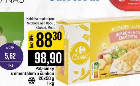 Palačinky sementálem a šunkou 20x50 g 1kg