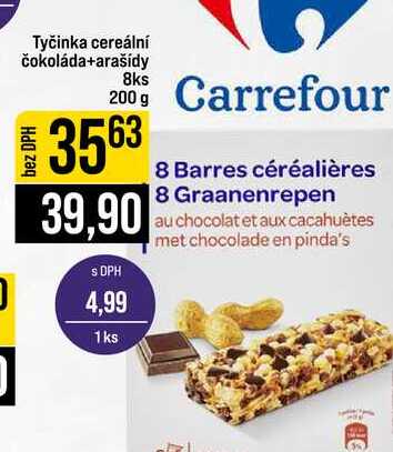 Tyčinka cereální čokoláda+arašídy 8ks 200g