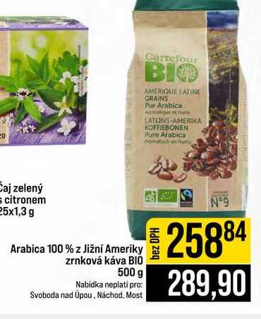 Arabica 100% z Jižní Ameriky zrnková káva BIO 500 g