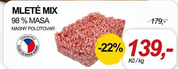 MLETÉ MIX 98% MASA MASNÝ POLOTOVAR, 1 kg