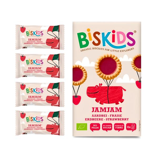 Biskids BIO Dětské koláčky s jahodovým džemem bez přidaného cukru 36M+