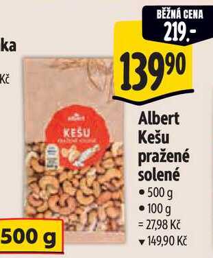 Albert Kešu pražené solené, 500 g