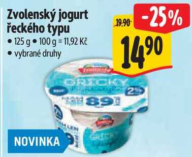 Zvolenský jogurt řeckého typu, 125 g