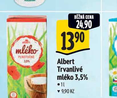   Albert Trvanlivé mléko 3,5% 1 l