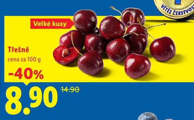 Třešně, cena za 100 g