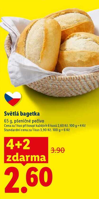 Světlá bagetka, 65 g