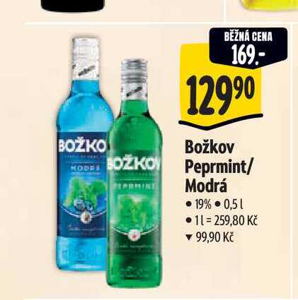 Božkov Peprmint/ Modrá 0,5 l
