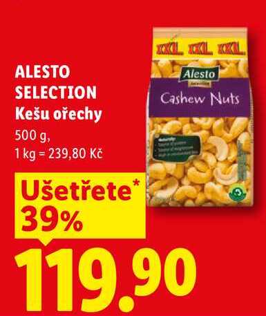 ALESTO SELECTION Kešu ořechy, 500 g