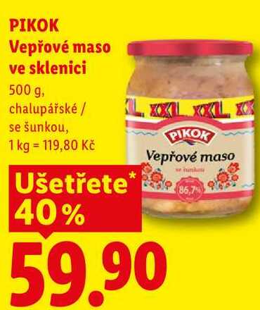 PIKOK Vepřové maso ve sklenici, 500 g