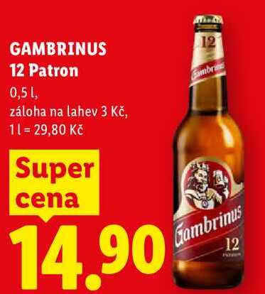 GAMBRINUS 12 Patron, 0,5 l