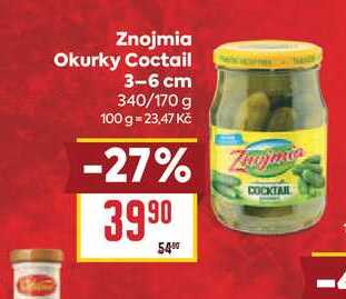 Znojmia Okurky Coctail 3-6 cm 340/170 g 