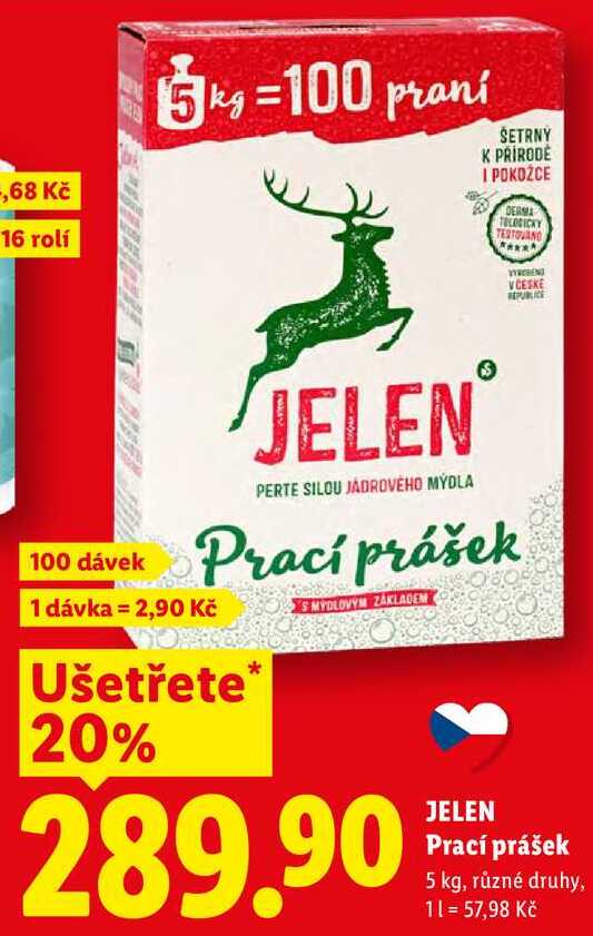 JELEN Prací prášek, 5 kg/100 PD