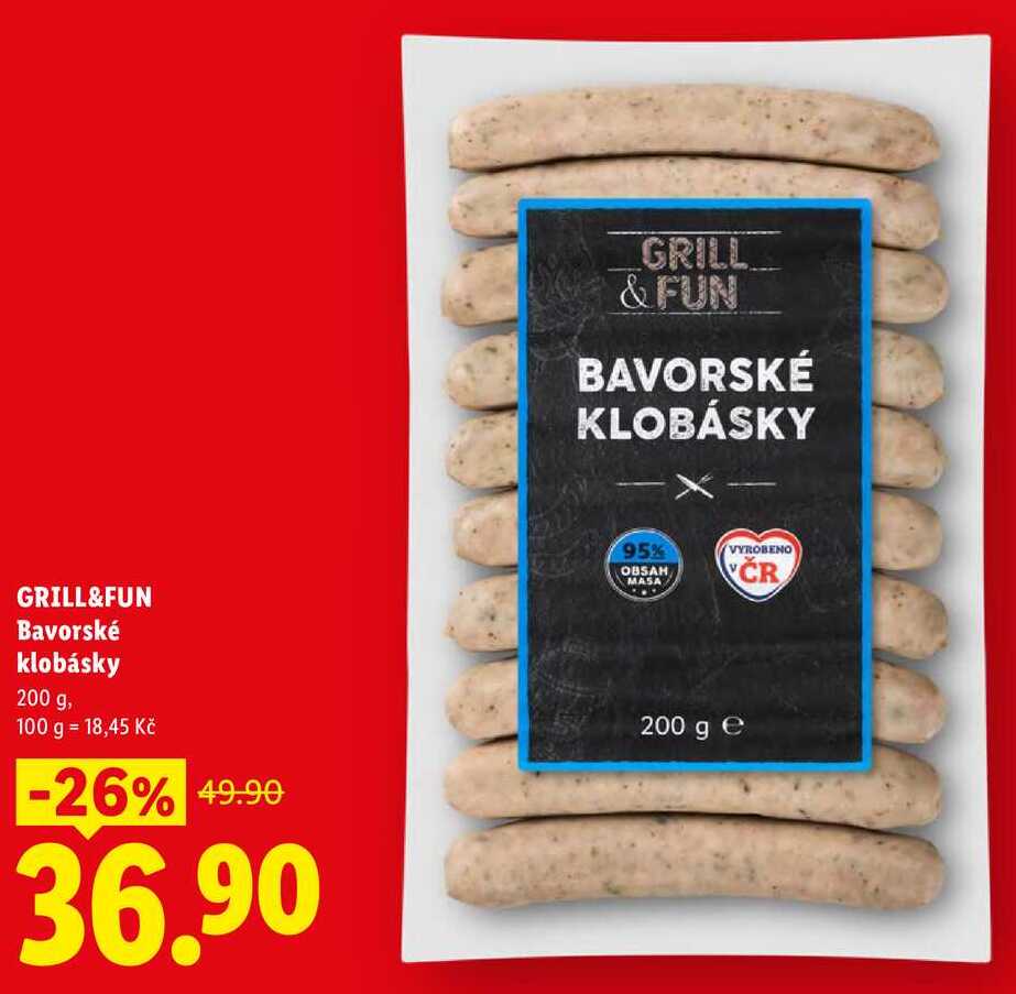 GRILL&FUN Bavorské klobásky, 200 g