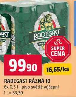 RADEGAST RÁZNÁ 10 6x 0,5l pivo světlé výčepní