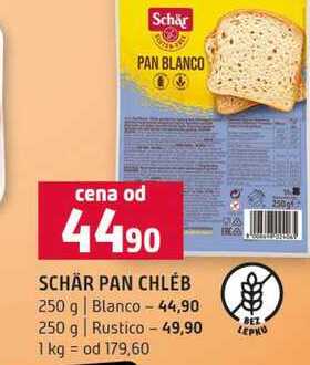SCHÄR PAN CHLEB 250 g Blanco 250 g Rustico