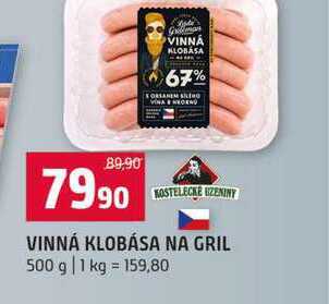 VINNÁ KLOBÁSA NA GRIL 500 g