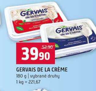 GERVAIS DE LA CRÈME 180 g vybrané druhy