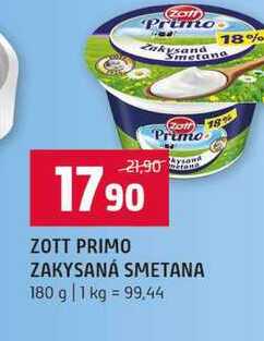 ZOTT PRIMO ZAKYSANÁ SMETANA 180 g