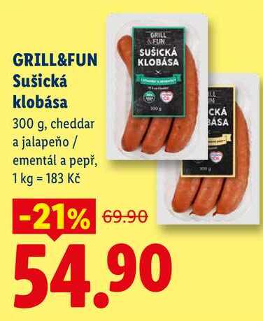 GRILL&FUN Sušická klobása, 300 g