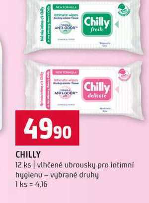 CHILLY 12 ks vlhčené ubrousky pro intimní hygienu vybrané druhy