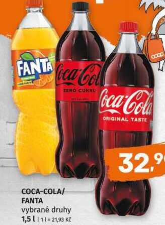 COCA-COLA FANTA vybrané druhy 1,5l
