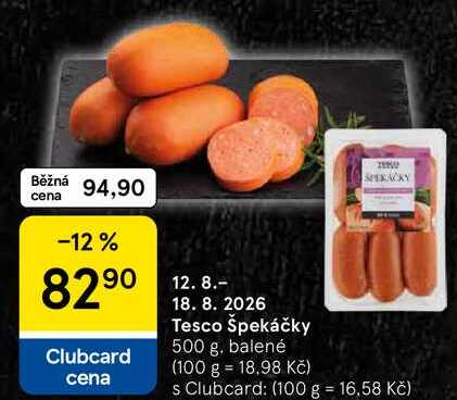 Tesco Špekáčky, 500 g