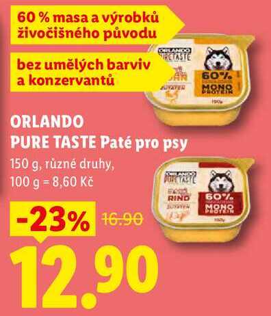 ORLANDO PURE TASTE Paté pro psy, 150 g