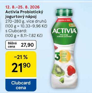 Activia Probiotický jogurtový nápoj, 270-280 g, více druhů  
