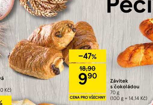 Závitek s čokoládou, 70 g 