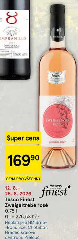 Tesco Finest Zweigeltrebe rosé, 0,75 l