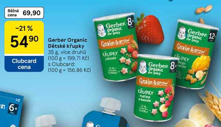 Gerber Organic Dětské křupky, 35 g, více druhů
