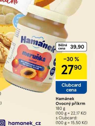 Hamánek Ovocný příkrm, 180 g