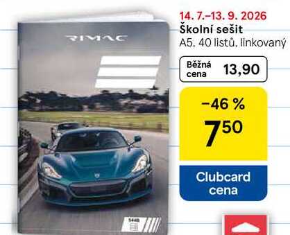 Školní sešit A5, 40 listů, linkovaný