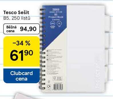 Tesco Sešit B5, 250 listů 